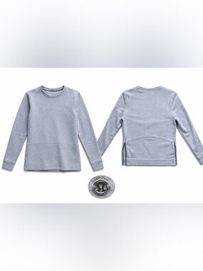 Lululemon Athletic Gray Sweatshirt Size 8 | Side Zippers + Hidden Kangaroo Pouch